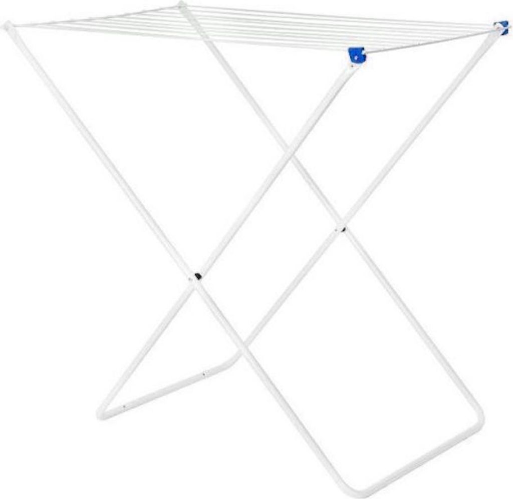 DanDiBo Wäscheständer Wäschetrockner Standtrockner Weiß 93918 Faltbar Schmal Metall ohne Flügel ohne Rollen Platzsparend Zusammenklappbar