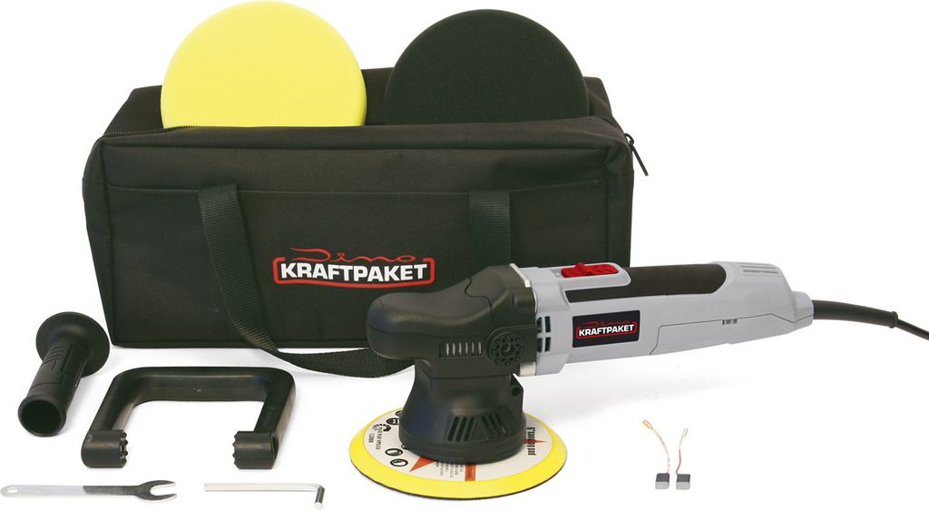 9mm-650W Dino KRAFTPAKET Exzenter Poliermaschine XXL-Set Produktbild 