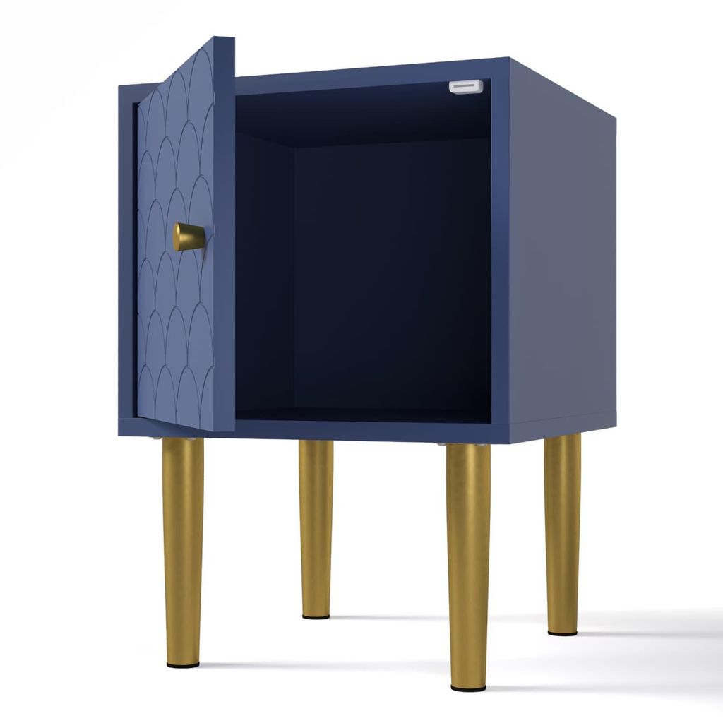 Nachttisch,Nachtschrank Beistelltisch,Marineblau, Sofatisch passend zu jedem Bett & Schlafzimmer - H50/B35/T35 cm