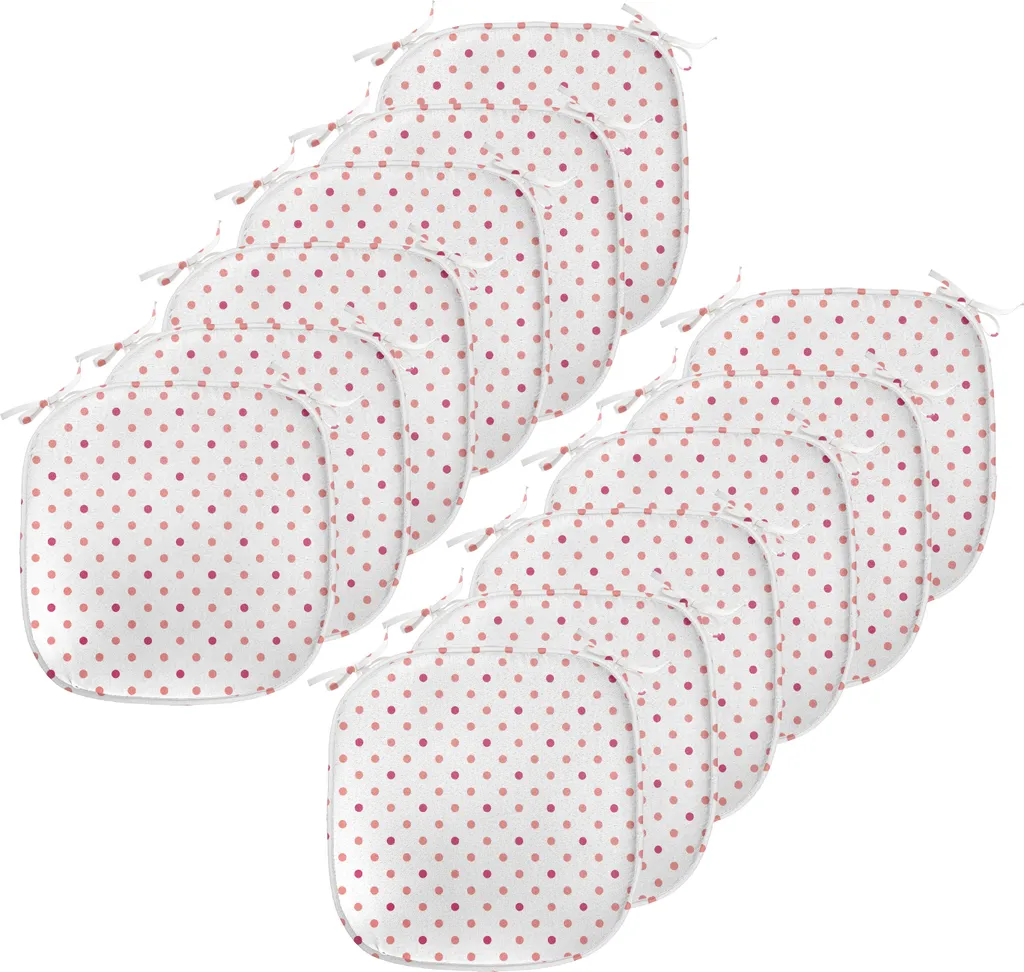 Set 12 Cuscini Sedie Cucina Impermeabili Rosa Corallo 40x40