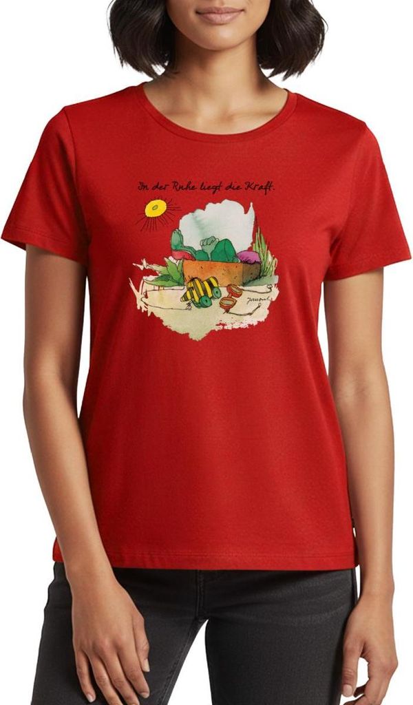 Spreadshirt Janosch Günter Kastenfrosch Tigerente Frauen Premium T-Shirt, S, Rot