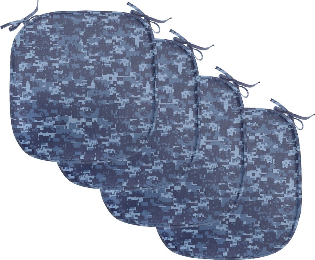 ABAKUHAUS Camo Polster für Esszimmerstühle, Grunge Camouflage Stil-Effekt, Dekoratives wasserfestes Kissen mit Riemen für Küchensitze, 40 cm x ...