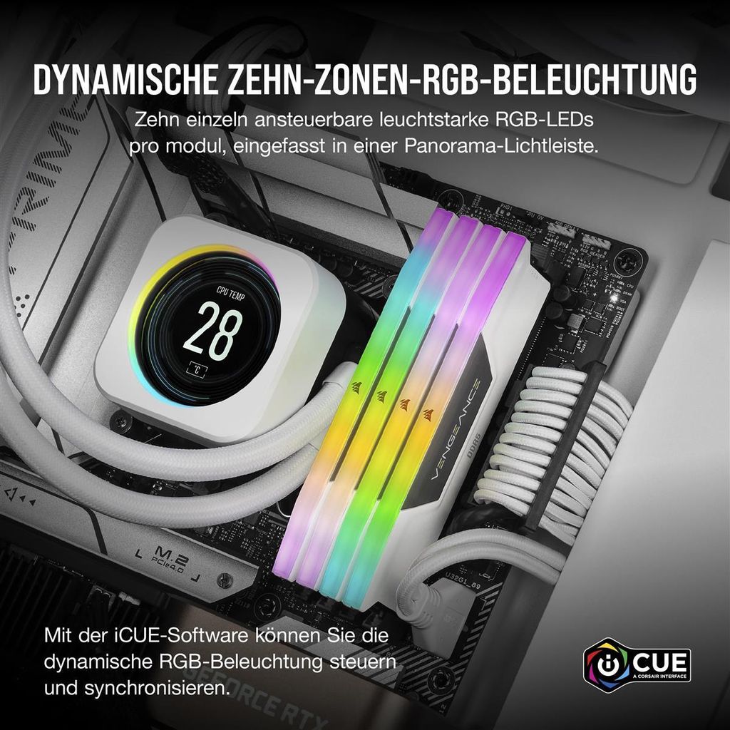 Corsair Vengeance RGB , 32 GB, 2 x 16 GB, DDR5, 6400 MHz, Obrázok produktu 