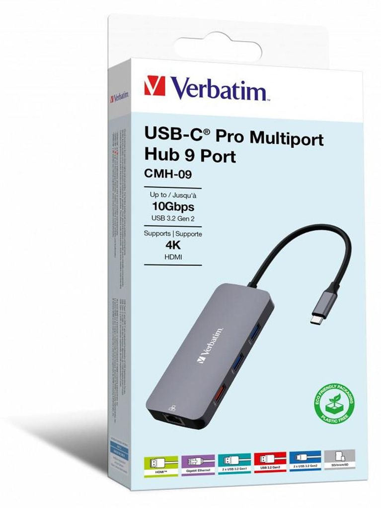 Verbatim CMH-09, USB Typ-C, HDMI, RJ-45, USB 3.2 Gen 1 (3.1 Obrázok produktu 