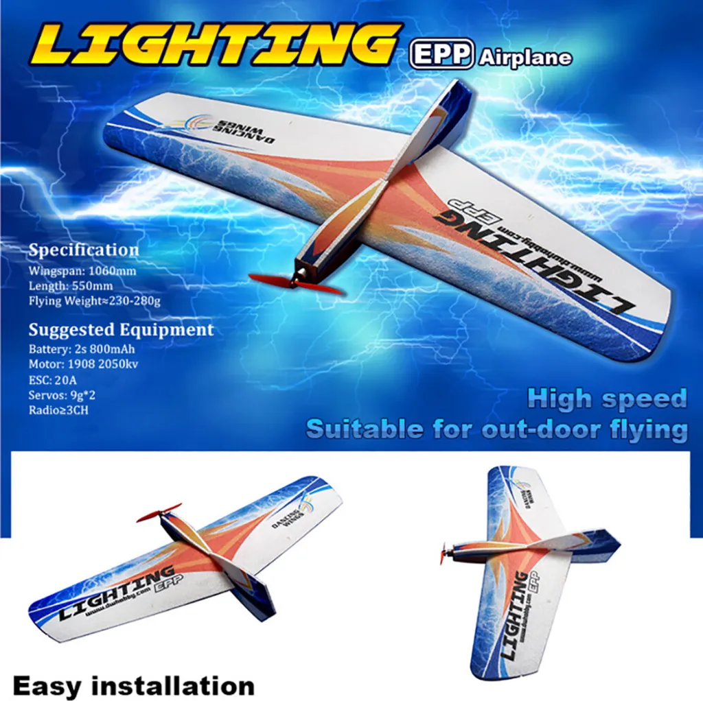 Dancing Wings Hobby E1101 Eclairage 1060mm Wing RC Avion EPP KIT