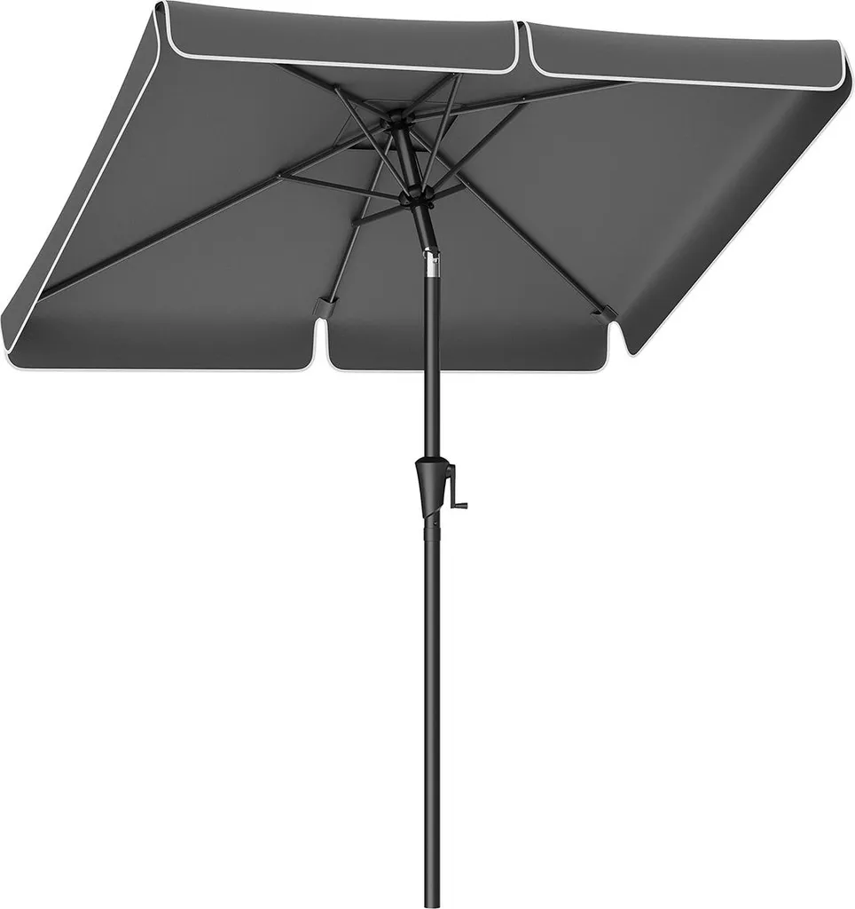 Parasol gris 200 x 150 cm rectangulaire contre la chaleur et rayons UV