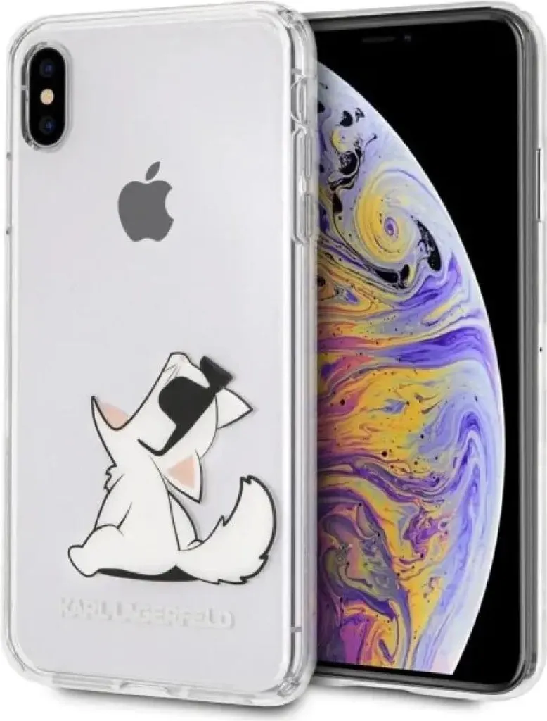Custodia iPhone Xs Max Karl Lagerfeld KLHCI65CFNRC Choupette Fun Clear