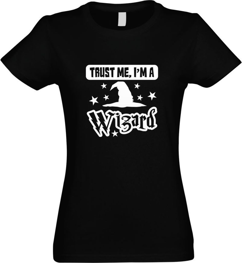 Kiwistar - T-Shirt tailliert - Damen - schwarz - Trust me, im a Wizard - mit Motiv Bedruckt - Funshirt Design - Sport - Freizeit - Damen - S