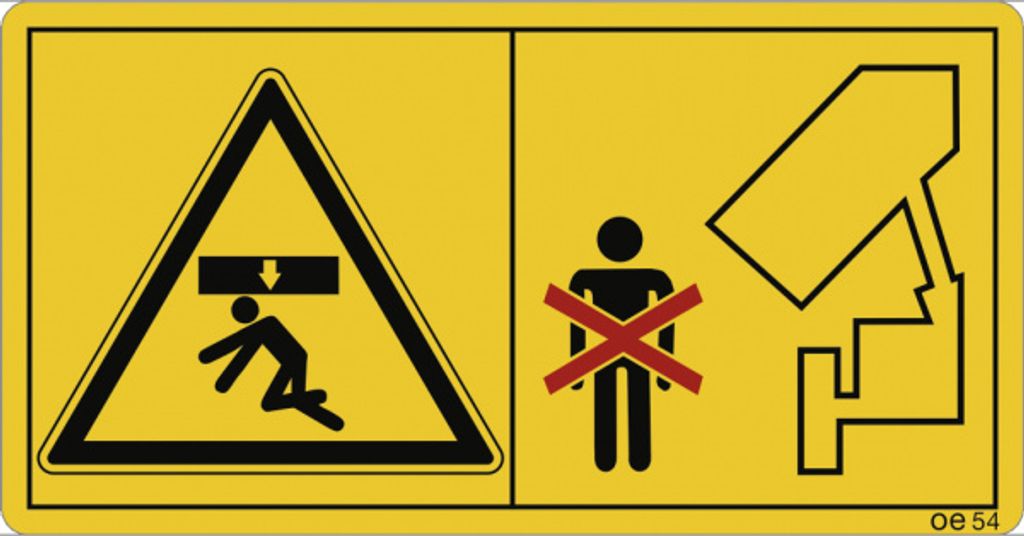 Dreifke Aufkleber - Aufenthalt im Abkippbereich bei angehobener .., Folie, 1...