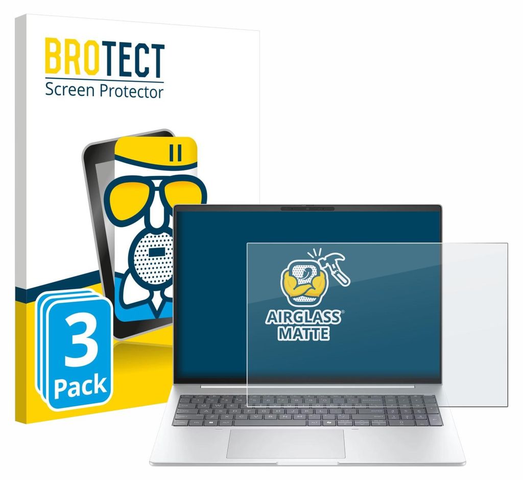3x BROTECT Entspiegelungs Schutzglas für HP EliteBook 8 G1a 16" Schutzfolie Panzer Folie Glas Display Schutz matt