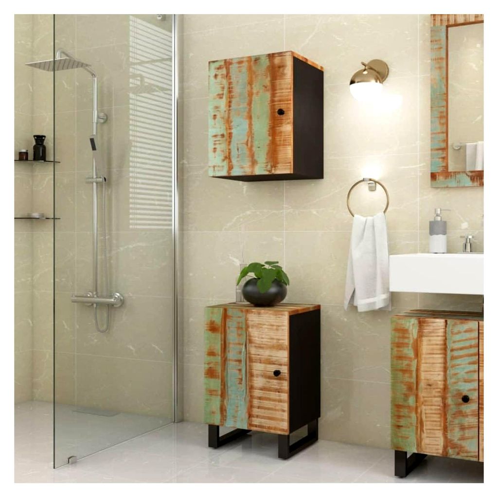 Möbelsets Badmöbel Sets Badschrank 38x33x58cm Massivholz Reclaimed