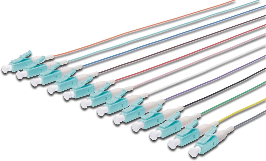 DIGITUS LWL Pigtails LC simplex OM3 12Stk 2.00m Produktbild 