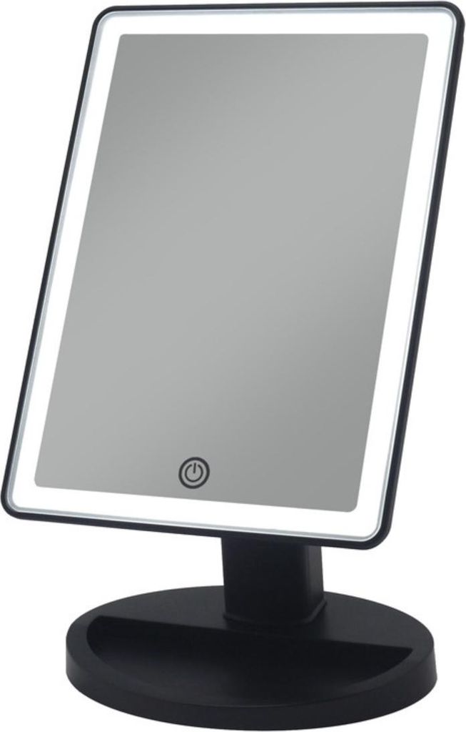 INF LED Kosmetikspiegel mit Vierseitiger Beleuchtung - Batterie & USB Betrieb Schwarz