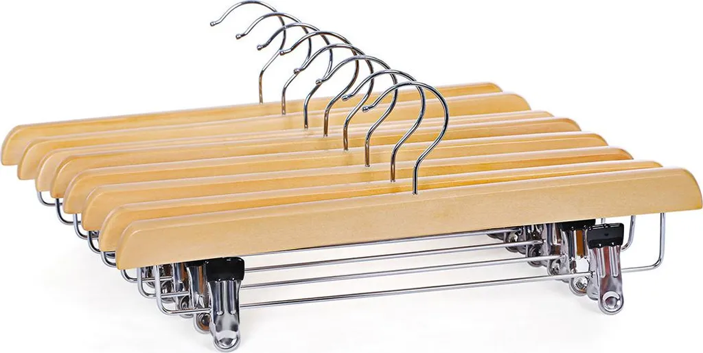Porte-pantalons en bois de Schimaholz - Cintres avec barre antidérapante