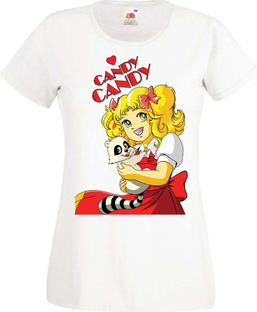Damen T-Shirt Manga Anime Candy Candy Candy Candy, Lady XL / Weiß