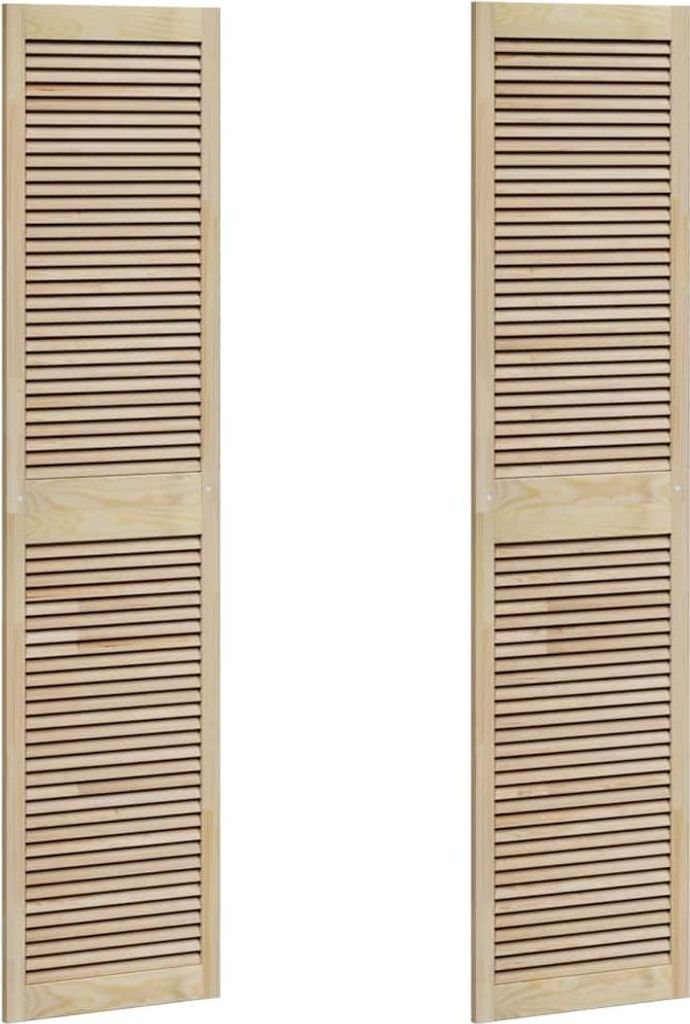 vidaXL Porta armadio 2 pz Naturale 201 x 2,1 x 49,5 cm Immagine del prodotto 