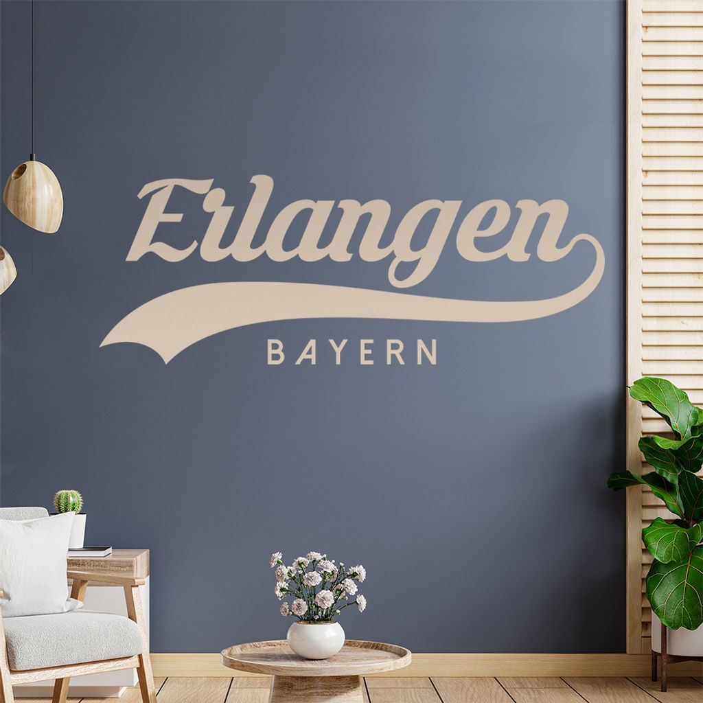 Erlangen Bayern Wandtattoo Wandaufkleber Wall Sticker - Dekoration, Küche, Wohnzimmer, Schlafzimmer, Badezimmer