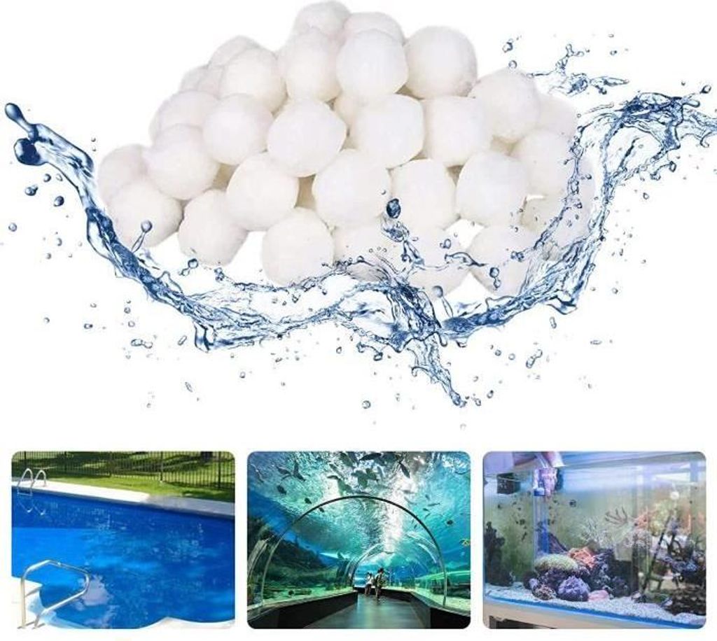 1400g Poolfilterbälle, Filterbälle für Außenpools, Faserfilter für Pools, Sandfilter, Filtration E