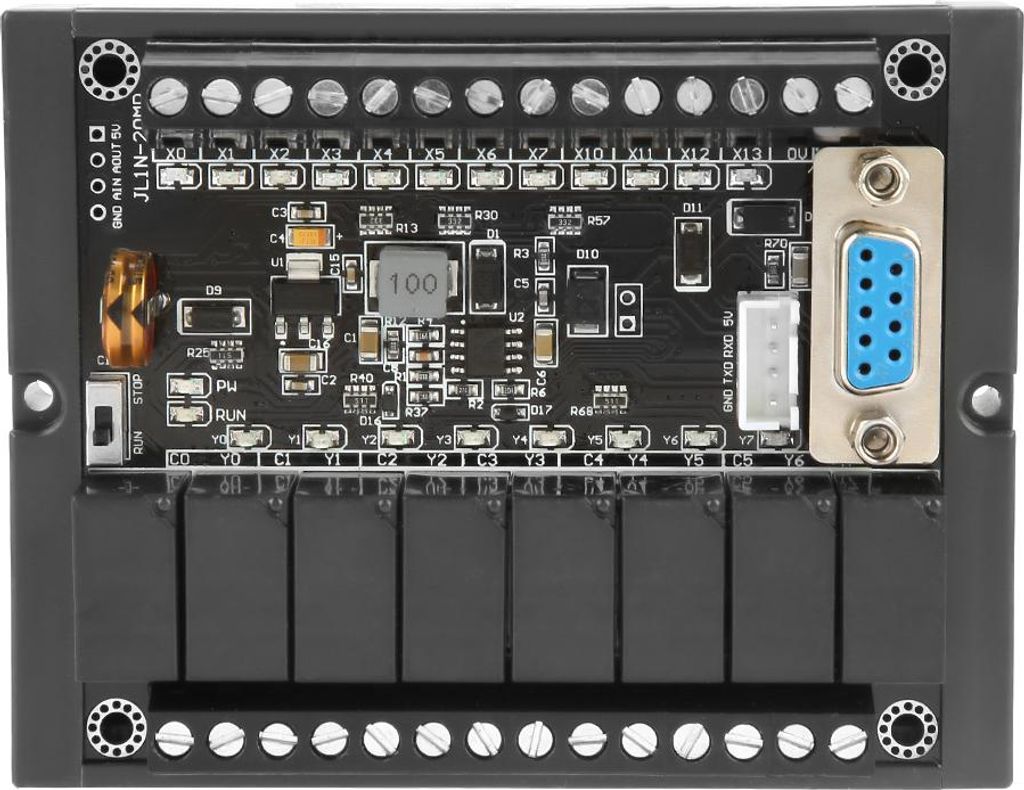 Industrielle SPS-Steuerplatine FX1N-20MR Programmierbares Relais-Verzögerungsmodul mit Gehäuse