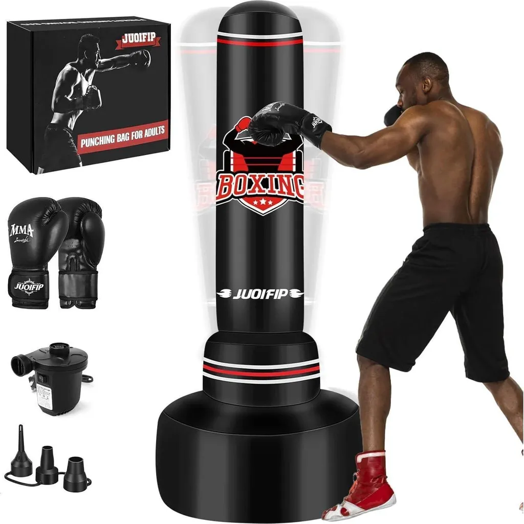 Sac de boxe 180cm pour sport à domicile, livré avec gants et pompe air