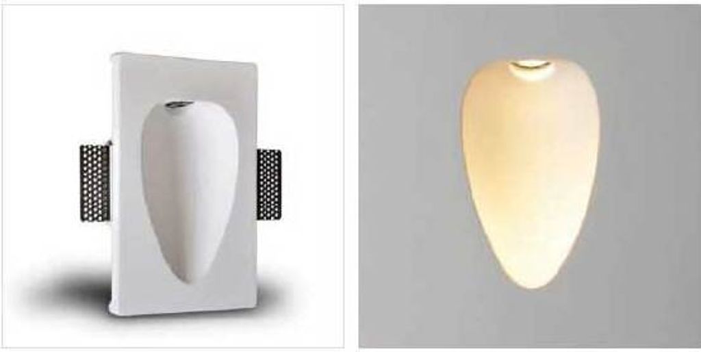 LED Gips-Wandeinbauleuchte Oval 230x145x55mm Weiß Modul 1W 102lm warmweiß 3000K