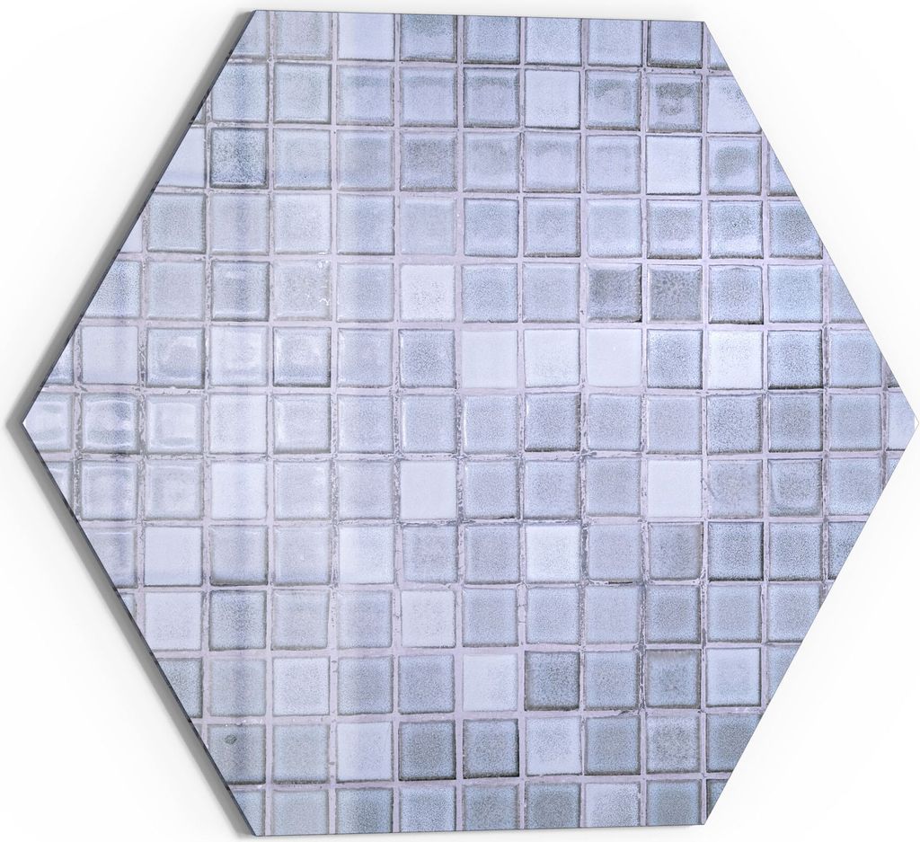 DEQORI Magnettafel Glas 40x35 cm 6-eckig 'Quadratische Fliesen' beschreibbar Whiteboard