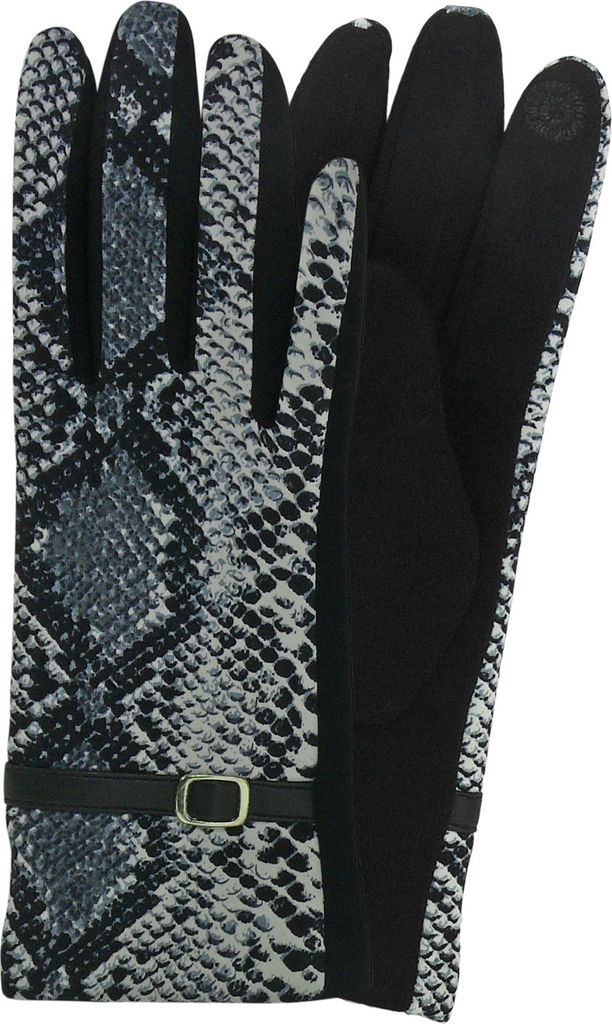 Damen Handschuh mit Touch Funktion Reptil Muster