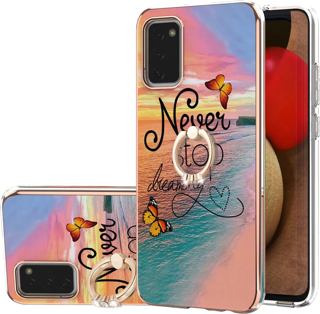 Custodia Samsung A03s Silicone con Anello: Stile e Sicurezza Gold