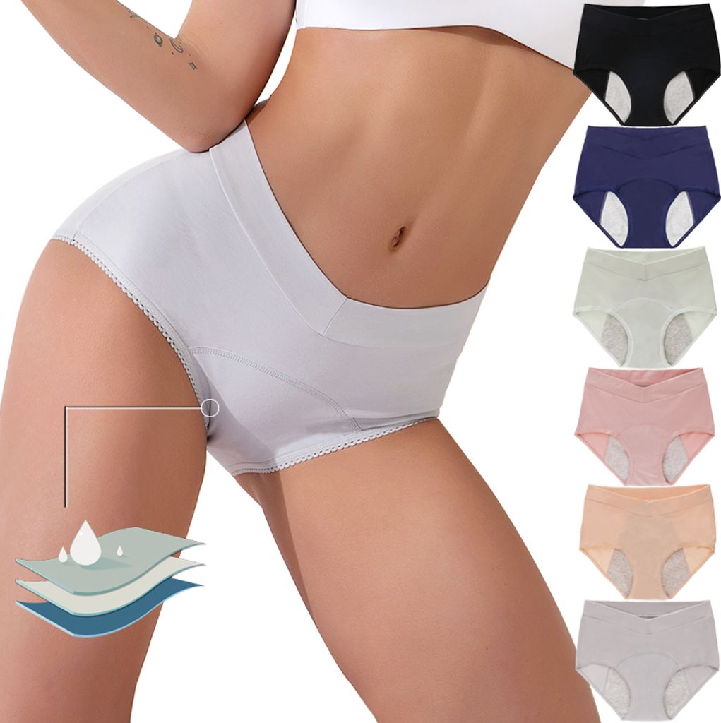 INF 6er-Pack mehrfarbige Baumwollunterwäsche mit hohem Bund L