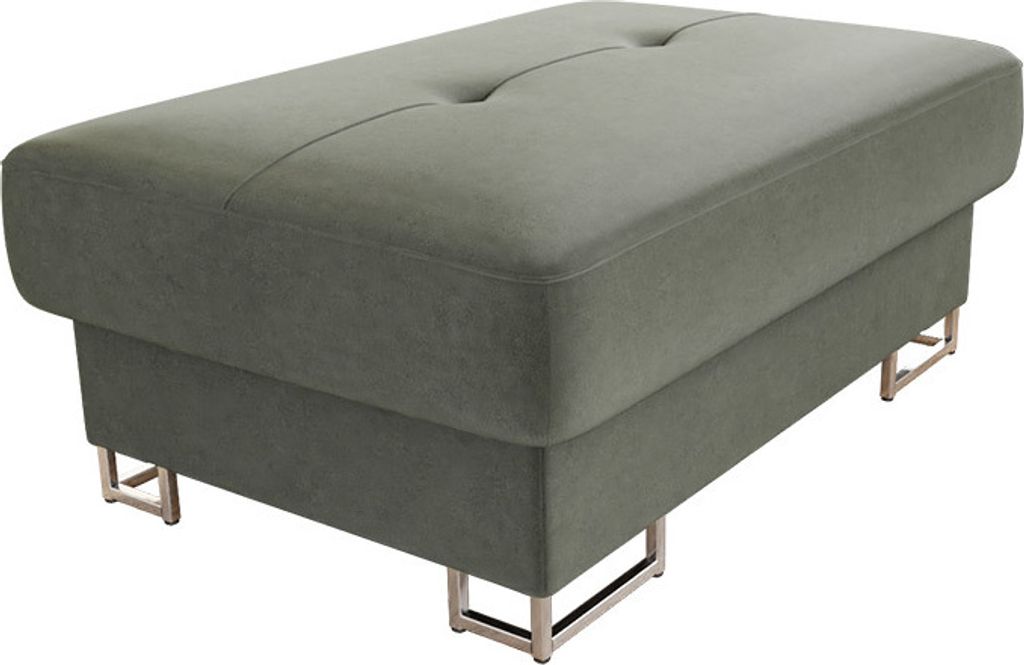 MIRJAN24 Polsterhocker Cotere, Moderne Sitzhocker vom Hersteller, Polstermöbel Kollektion, Metallfüße in der Farbe Silber (Farbe: Magic Velvet 2...