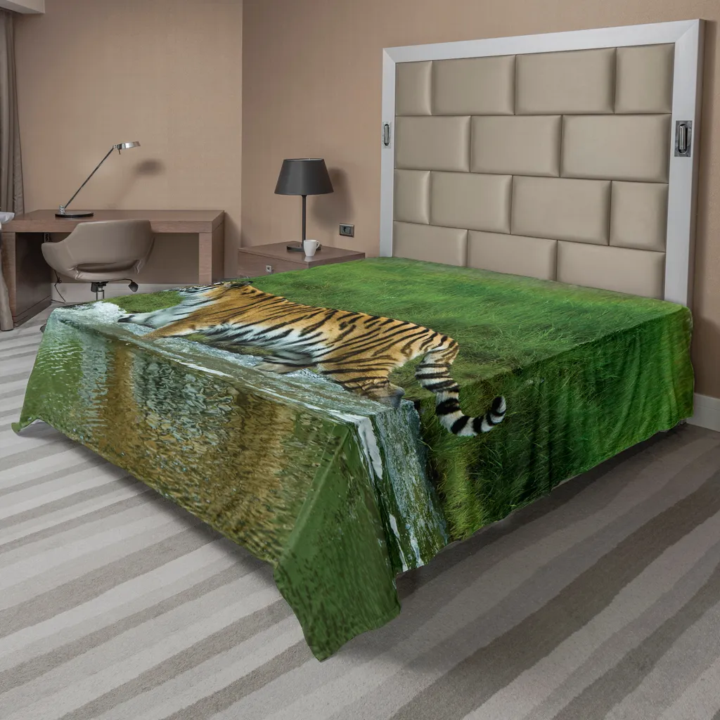 Drap plat décoratif motif animaux sauvages tigre 244x205 cm ABAKUHAUS