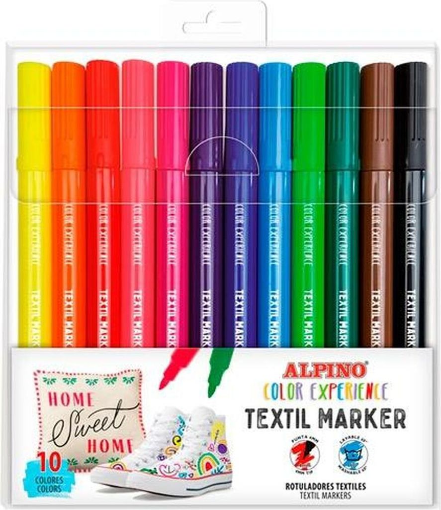 Marker-Set Alpino Bunt Textil 10 Stück