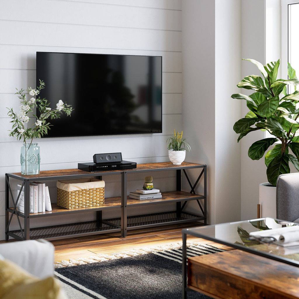 Televizní stolek RTV 160 cm hnědý LOFT Obrázek produktu 11