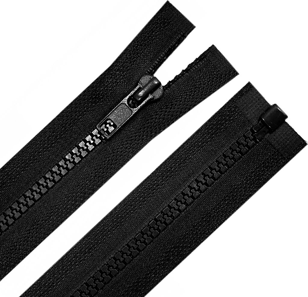 1 Reißverschluss Kunststoff-Profil 5mm 140 cm teilbar Autolock f. Jacken Mäntel, Farbe:schwarz
