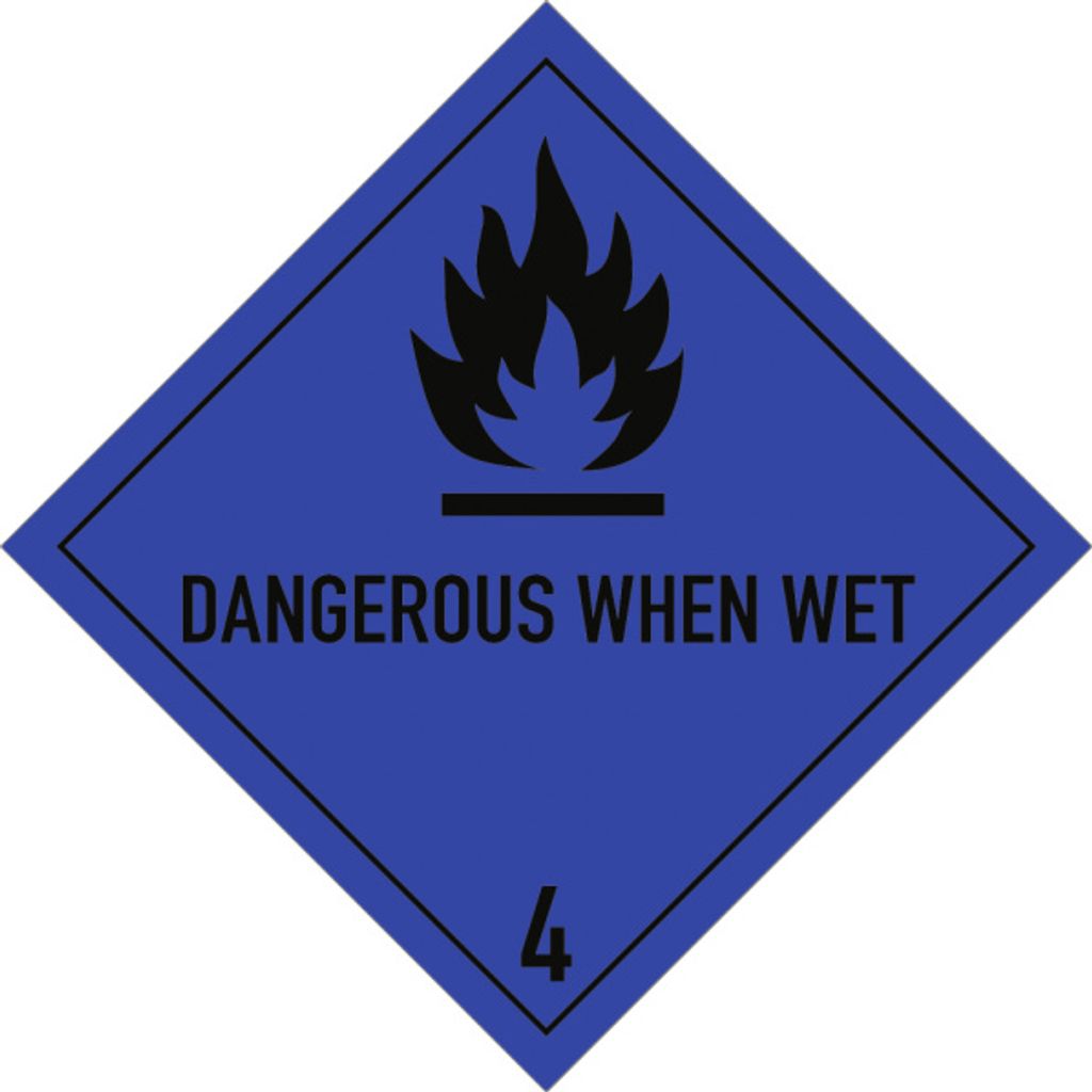 Gefahrzettel Klasse 4.3 Text DANGEROUS..., Folie, 250x250 mm