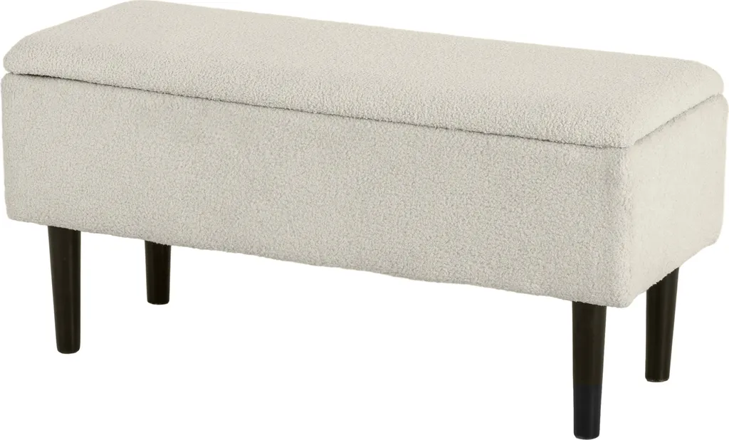 Banc pour salon et chambre à coucher avec rangement coffre crème