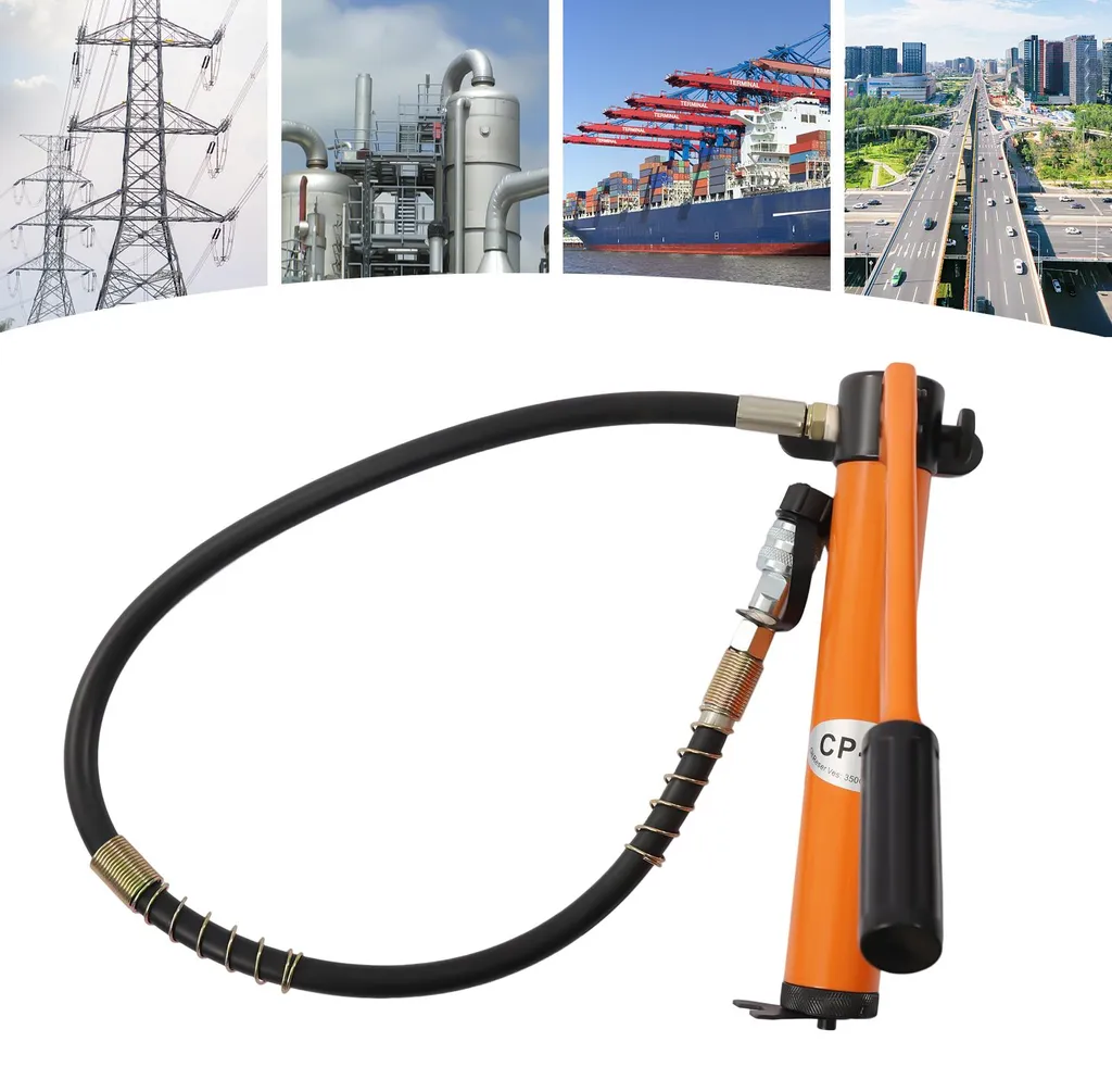 Pompe hydraulique manuelle compacte 10 tonnes orange pour levage - 3
