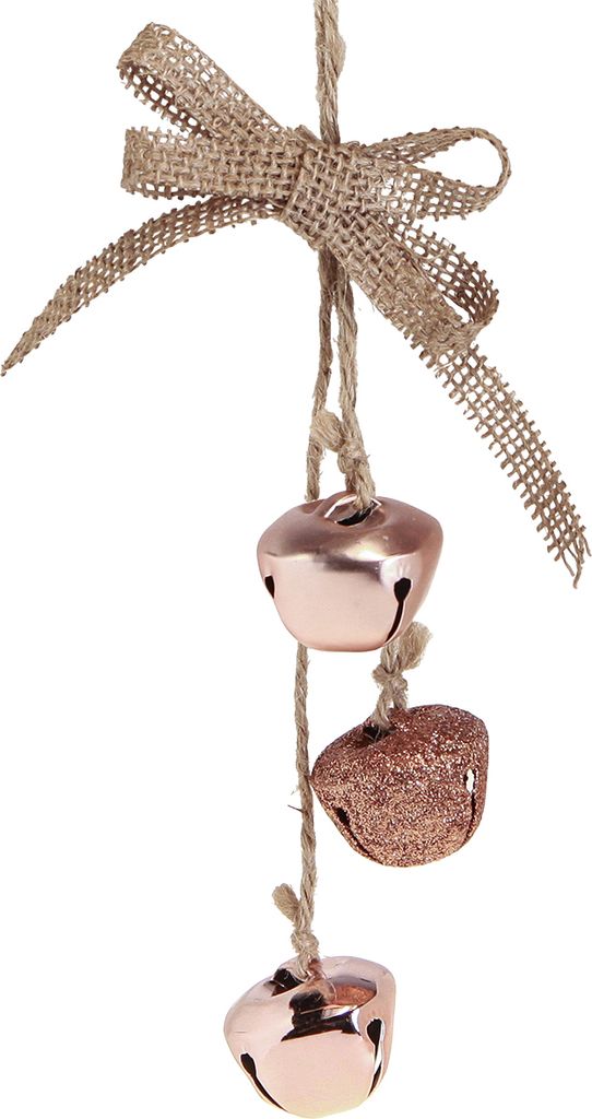 Weihnachtsglöckchen Kupfer Rosa Christbaumschmuck Ø3,5cm 3er Set Glänzend Matt Deko, 3 Stück