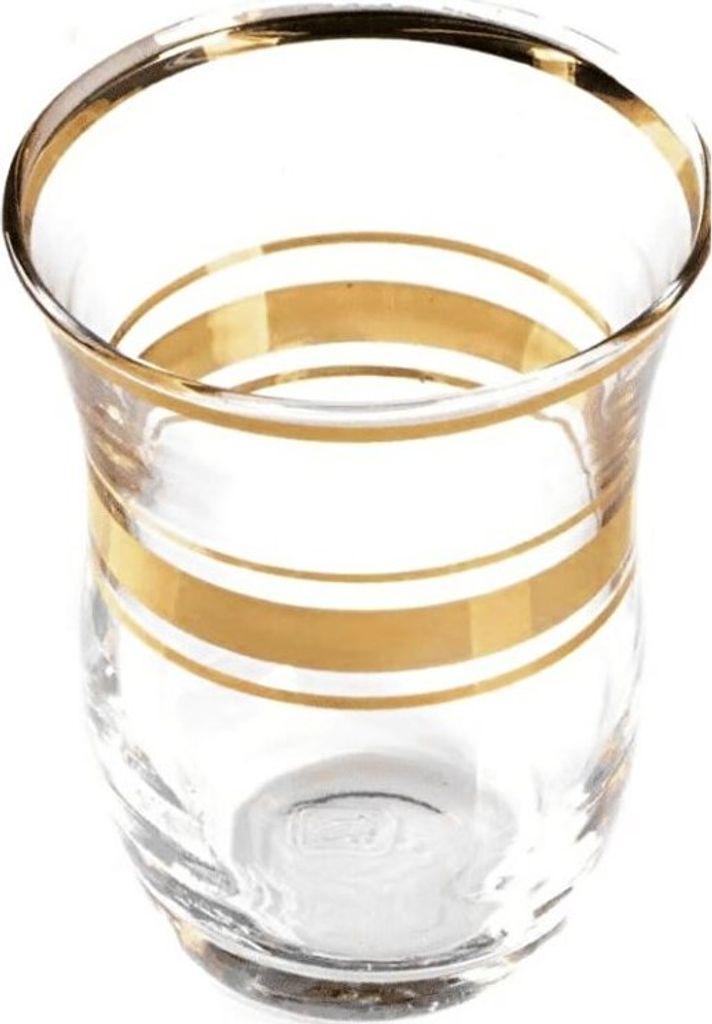 Pasabahce 6er Teegläser Set mit edlem Gold-Design - 95 ml