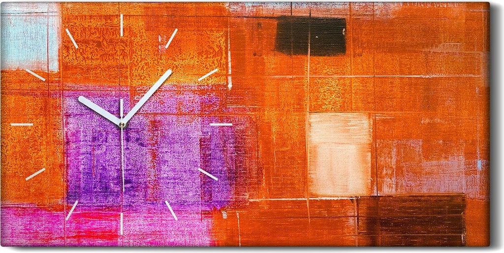 Wandbild Leinwand Bilder Wanduhr Geräuschlos 60x30 Ölgemälde Abstrakte Kunst - weiße Hände