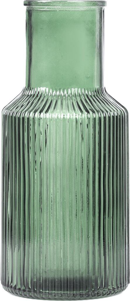 HOMLA TOLLE gestreifte Glasvase grün 10x22 cm Produktbild 