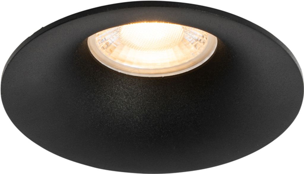 Qazqa Smart led Einbaustrahler, Einbauleuchte - Gijs - Schwarz , inkl. 4.7W LED-Lampe, 2700K - 6500K, dimmbar, 9.5cm, Rund, Ideal als Flur, Küche ...