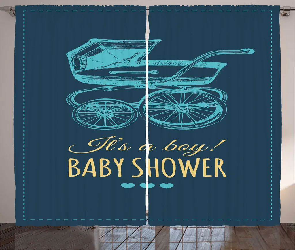 Rideau de Douche XXL Anti-Éclaboussures 280x225 Motif Vintage Bleu