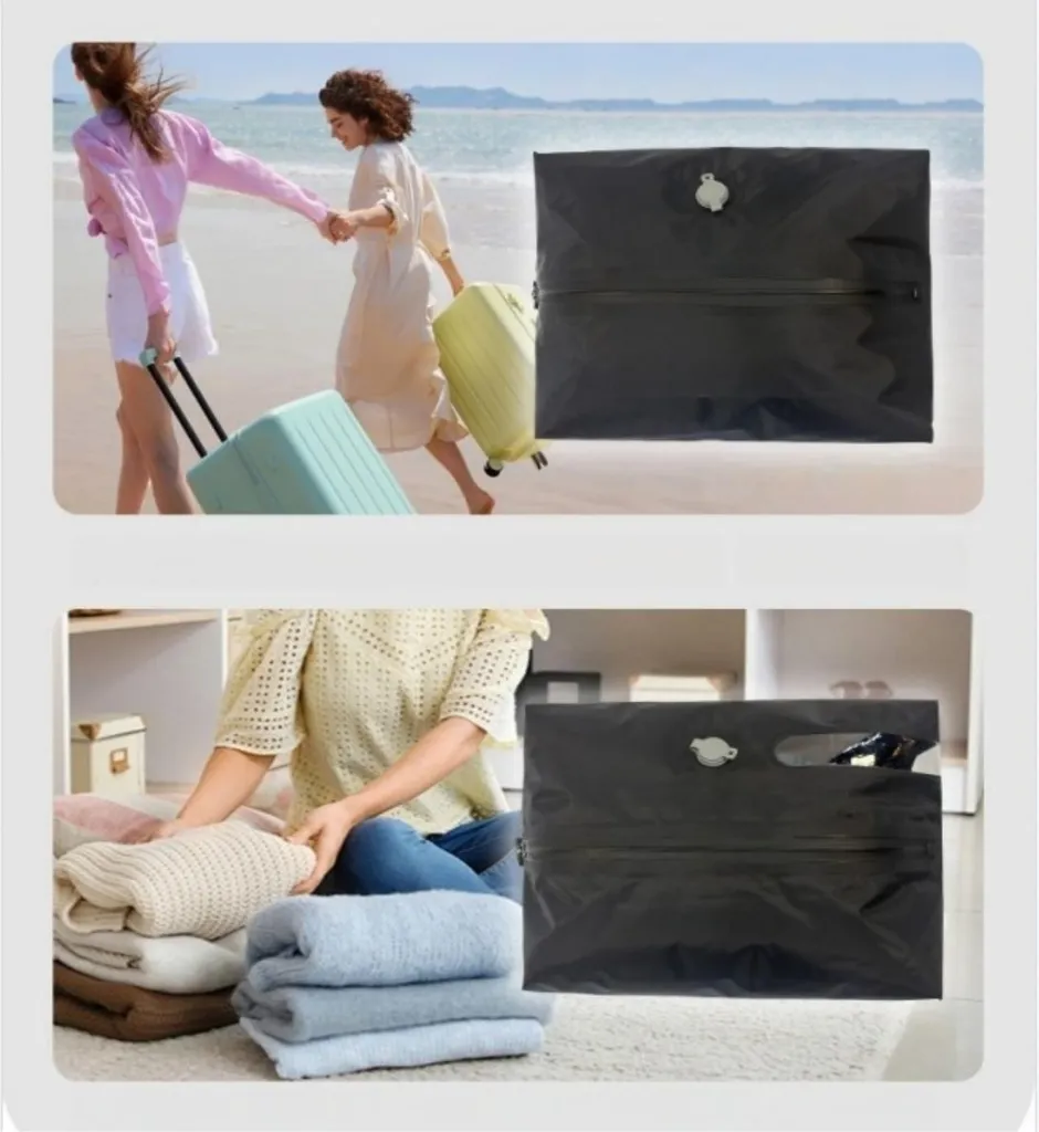 Sac de Voyage Sous Vide Étanche et Réutilisable en TPU Noir Incassable INF - 3