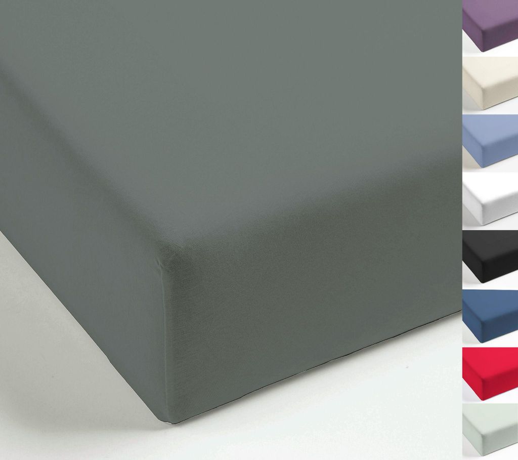 Spannbettlaken Mistral Home Perkal Uni Bettlaken Laken Ägyptische Baumwolle 90x190-100x200 / 140-160x200 / 180-200x200 cm, Farbe:Grau, Größe:140...