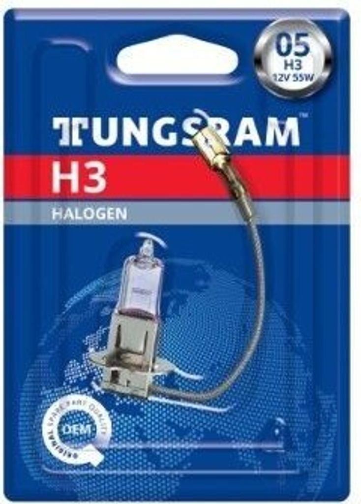1x TUNGSRAM H3 Glühlampe Fernlicht 12V 55W PK22s Halogen 93105766