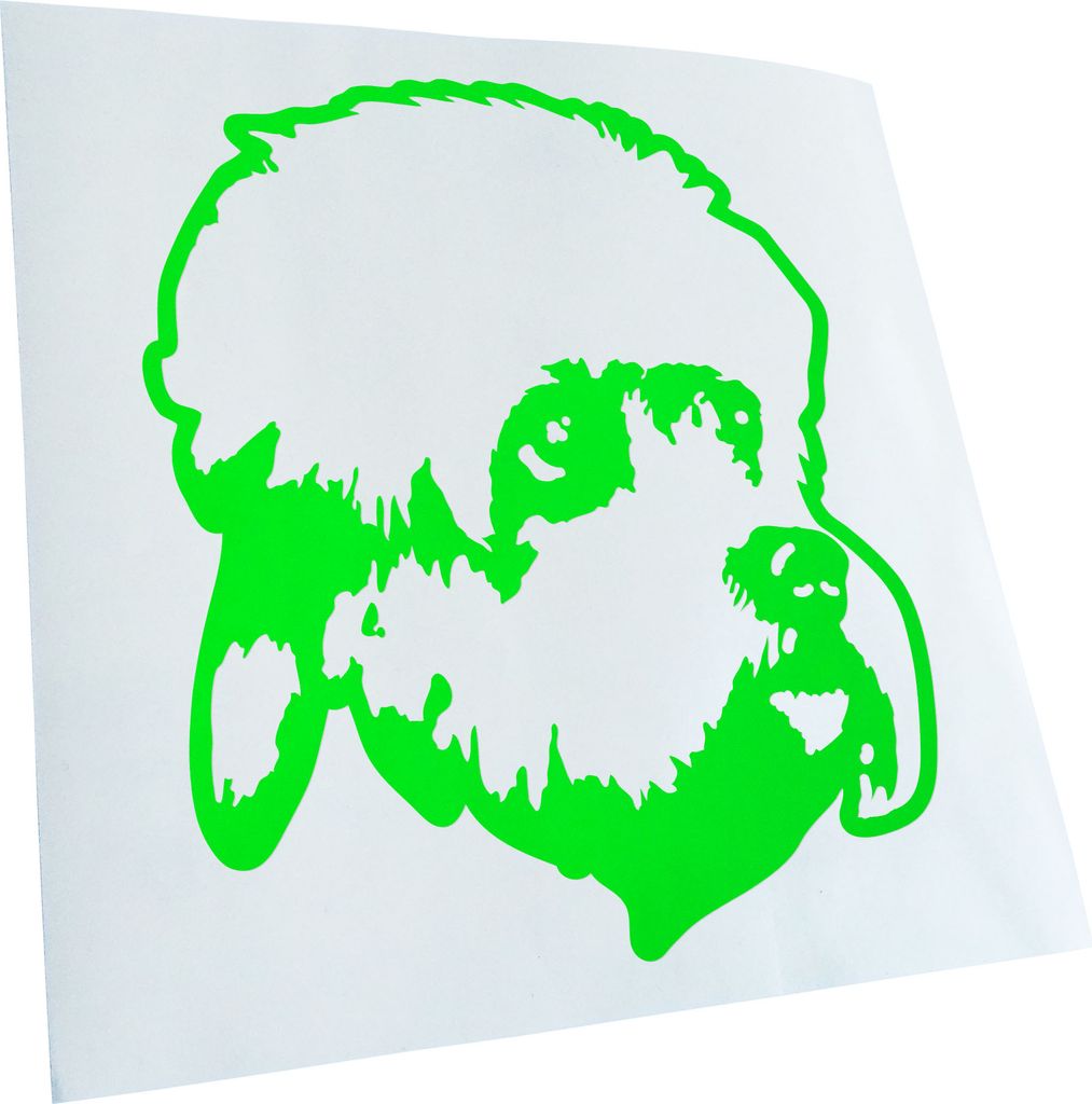 Kiwistar - Autoaufkleber - dandie dinmont terrier Hund - Neongrün - 30x27cm - Aufkleber für Auto, Laptop, Fahrrad, LKW, Motorrad mehrfarbig JDM D...