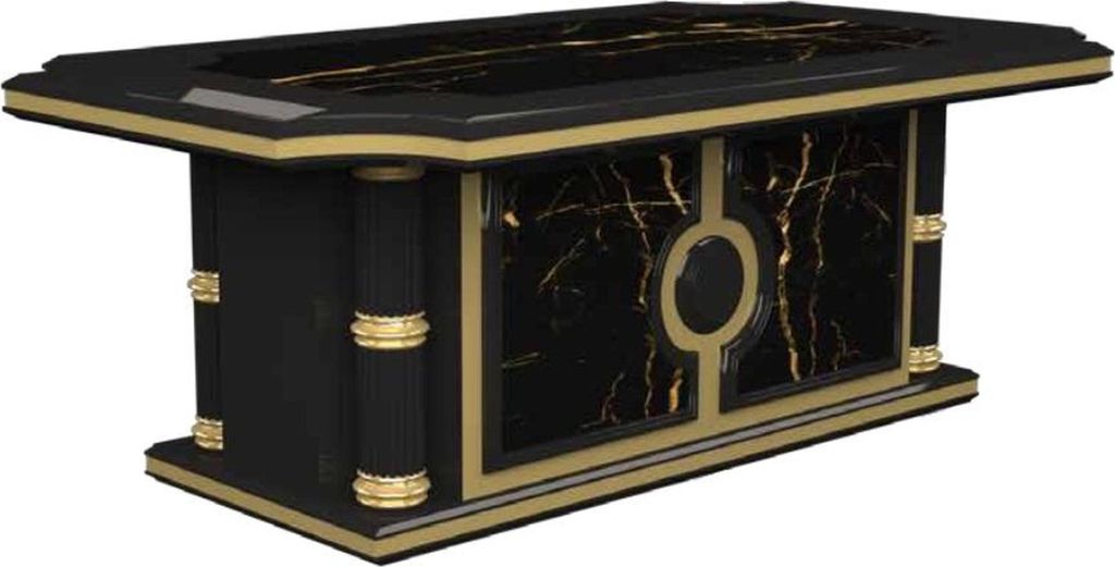 Klassischer Couchtisch Luxus Couchtische Marmor Optik 143x84 Tisch Möbel Tische
