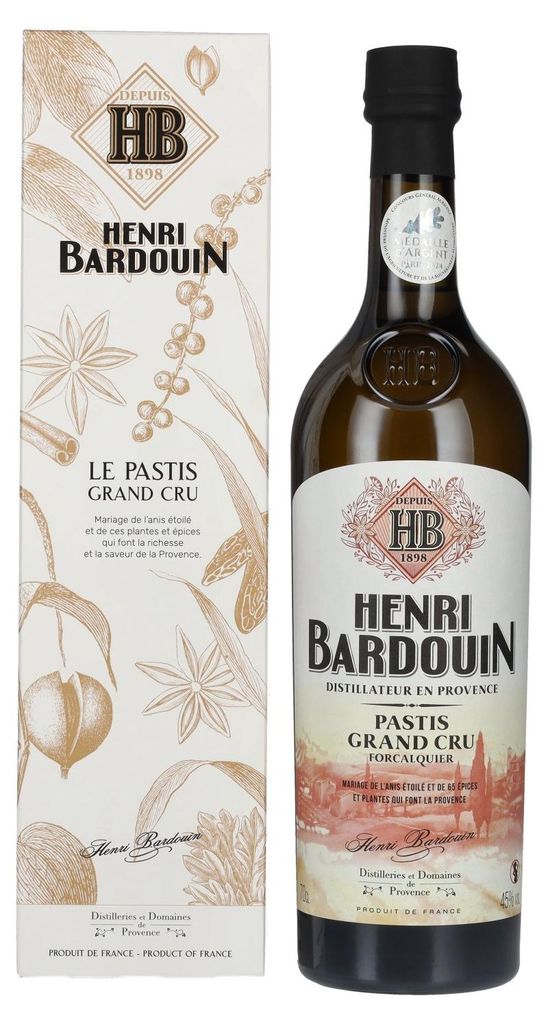 Henri Bardouin Le Pastis Grand Cru 45% Vol. 0,7l en boîte Image du produit 