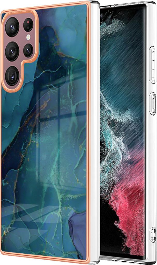 Galaxy S22 Ultra 5G Hülle, Muster Dünn TPU Silikon Stoßdämpfer Bumper Schutzhülle für Samsung Galaxy S22 Ultra 5G Grün